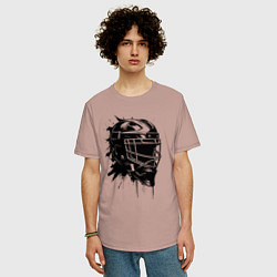 Футболка оверсайз мужская Чёрная хоккейная маска, цвет: пыльно-розовый — фото 2