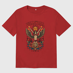 Мужская футболка оверсайз Волейбол в стиле тату