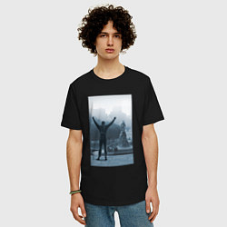 Футболка оверсайз мужская Рокки, цвет: черный — фото 2