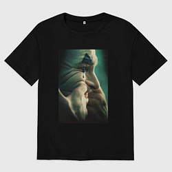 Футболка оверсайз мужская Улыбка Джокера, цвет: черный