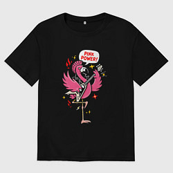 Мужская футболка оверсайз Панк-рок фламинго