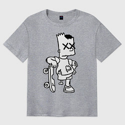 Футболка оверсайз мужская Bart Simpsons Zombie, цвет: меланж