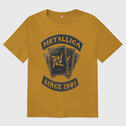 Футболка оверсайз мужская Metallica: since 1981, цвет: горчичный