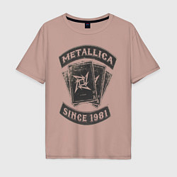 Футболка оверсайз мужская Metallica: since 1981, цвет: пыльно-розовый