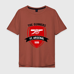 Футболка оверсайз мужская FC Arsenal: The Gunners, цвет: кирпичный