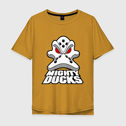 Футболка оверсайз мужская HC Anaheim Ducks, цвет: горчичный