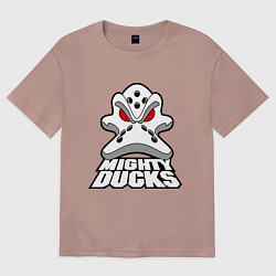 Футболка оверсайз мужская HC Anaheim Ducks, цвет: пыльно-розовый