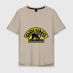 Футболка оверсайз мужская HC Boston Bruins Label, цвет: миндальный