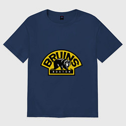 Футболка оверсайз мужская HC Boston Bruins Label, цвет: тёмно-синий