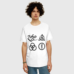 Футболка оверсайз мужская Led Zeppelin: symbols, цвет: белый — фото 2