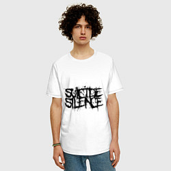 Футболка оверсайз мужская Suicide Silence цвета белый — фото 2