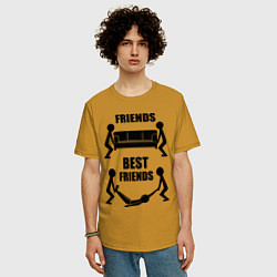 Футболка оверсайз мужская Best friends, цвет: горчичный — фото 2