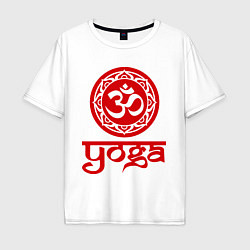 Футболка оверсайз мужская OM Yoga, цвет: белый