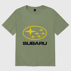 Футболка оверсайз мужская Subaru Logo, цвет: авокадо