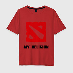 Мужская футболка оверсайз Dota 2: My Religion