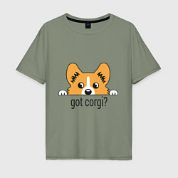 Футболка оверсайз мужская Got Corgi, цвет: авокадо