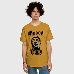 Футболка оверсайз мужская Snoop Dogg Face, цвет: горчичный — фото 2