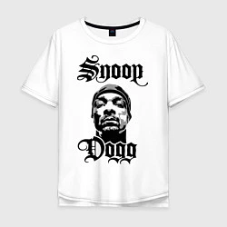 Футболка оверсайз мужская Snoop Dogg Face, цвет: белый