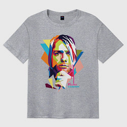 Футболка оверсайз мужская Kurt Cobain: Colors, цвет: меланж