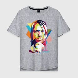 Футболка оверсайз мужская Kurt Cobain: Colors, цвет: меланж