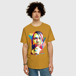 Футболка оверсайз мужская Kurt Cobain: Colors, цвет: горчичный — фото 2