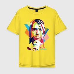 Футболка оверсайз мужская Kurt Cobain: Colors, цвет: желтый