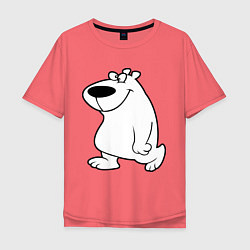 Мужская футболка оверсайз Веселый белый медведь