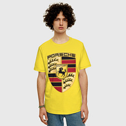 Футболка оверсайз мужская Porsche, цвет: желтый — фото 2