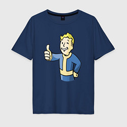 Футболка оверсайз мужская Fallout vault boy, цвет: тёмно-синий