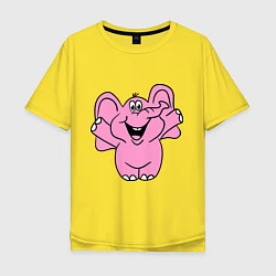 Футболка оверсайз мужская Розовый слон, цвет: желтый