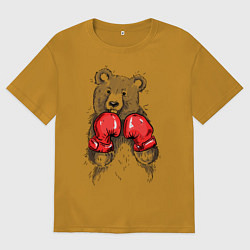 Футболка оверсайз мужская Bear Boxing, цвет: горчичный
