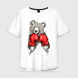Футболка оверсайз мужская Bear Boxing, цвет: белый