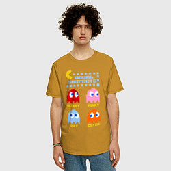 Футболка оверсайз мужская Pac-Man: Usual Suspects, цвет: горчичный — фото 2