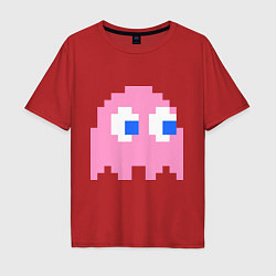 Футболка оверсайз мужская Pac-Man: Pinky, цвет: красный