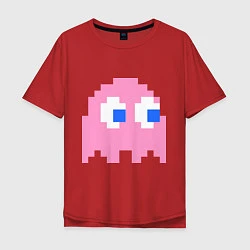 Футболка оверсайз мужская Pac-Man: Pinky, цвет: красный