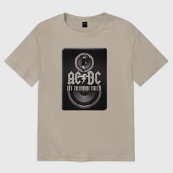 Футболка оверсайз мужская AC/DC: Let there be rock, цвет: миндальный