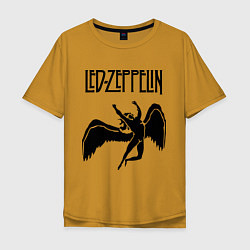 Футболка оверсайз мужская Led Zeppelin Swan, цвет: горчичный