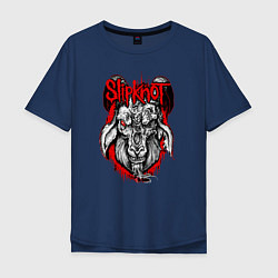 Футболка оверсайз мужская Slipknot Goat, цвет: тёмно-синий