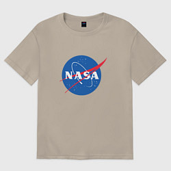 Футболка оверсайз мужская NASA: Logo, цвет: миндальный