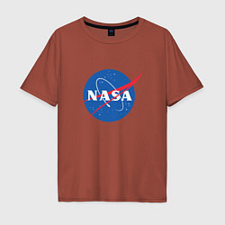 Футболка оверсайз мужская NASA: Logo, цвет: кирпичный