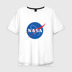 Футболка оверсайз мужская NASA: Logo, цвет: белый