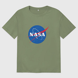 Футболка оверсайз мужская NASA: Logo, цвет: авокадо