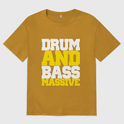 Футболка оверсайз мужская DRUM AND BASS MASSIVE, цвет: горчичный