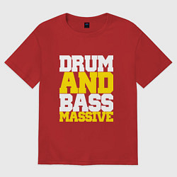 Футболка оверсайз мужская DRUM AND BASS MASSIVE, цвет: красный