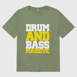 Футболка оверсайз мужская DRUM AND BASS MASSIVE, цвет: авокадо