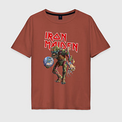 Футболка оверсайз мужская Iron Maiden: Zombie, цвет: кирпичный