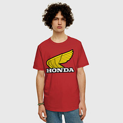 Футболка оверсайз мужская Honda, цвет: красный — фото 2