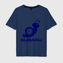 Футболка оверсайз мужская Subaru, цвет: тёмно-синий