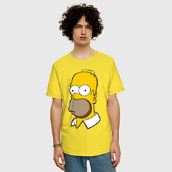 Футболка оверсайз мужская Sad Homer, цвет: желтый — фото 2