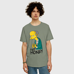 Футболка оверсайз мужская Mr. Burns: I get money, цвет: авокадо — фото 2